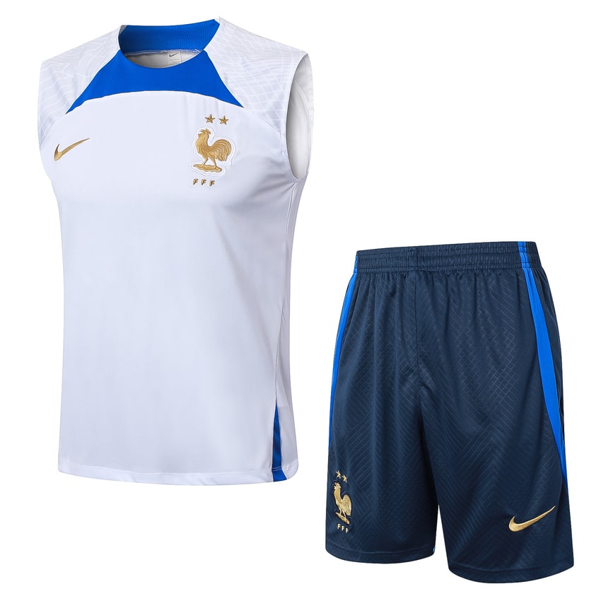 Debardeur Short Equipe de France 2024 2025 Blanc Bleu