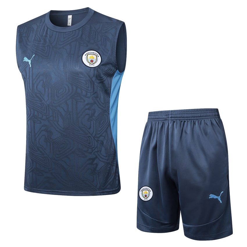 Debardeur Short Manchester City 2024 2025 Bleu Foncé