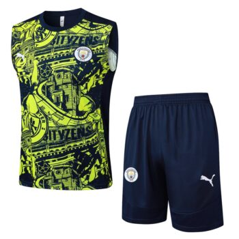 Debardeur Short Manchester City 2024 2025 Jaune Noir
