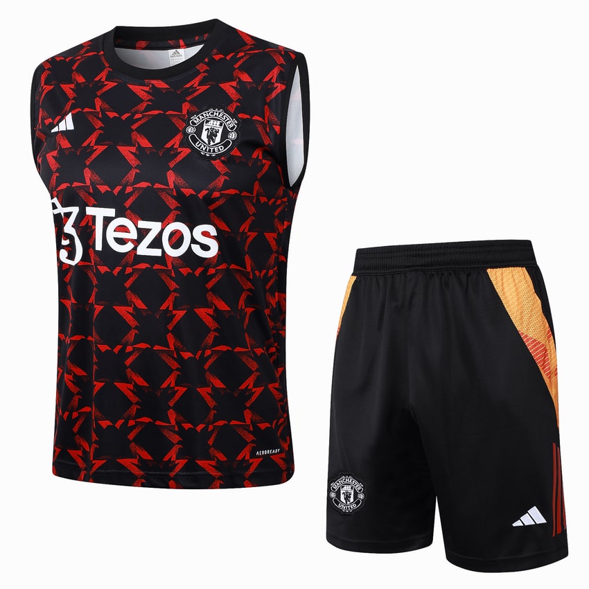 Debardeur Short Manchester United 2024 2025 Noir Rouge