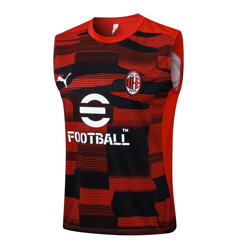 Debardeur Short Milan AC 2024 2025 Rouge Noir – Image 2