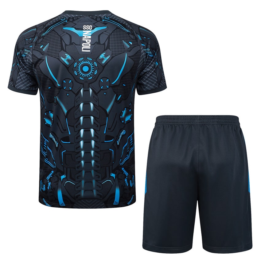 Ensemble Maillot Short Naples 2025 2026 Noir Motif – Image 4