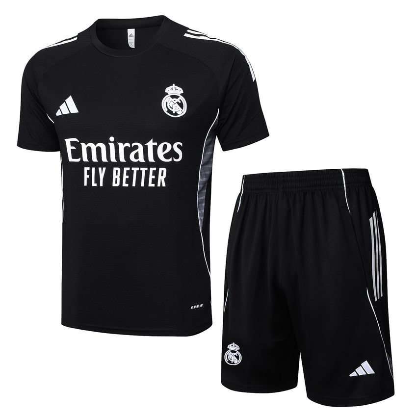 Ensemble Maillot Short Real Madrid 2024 2025 Noir Sombre