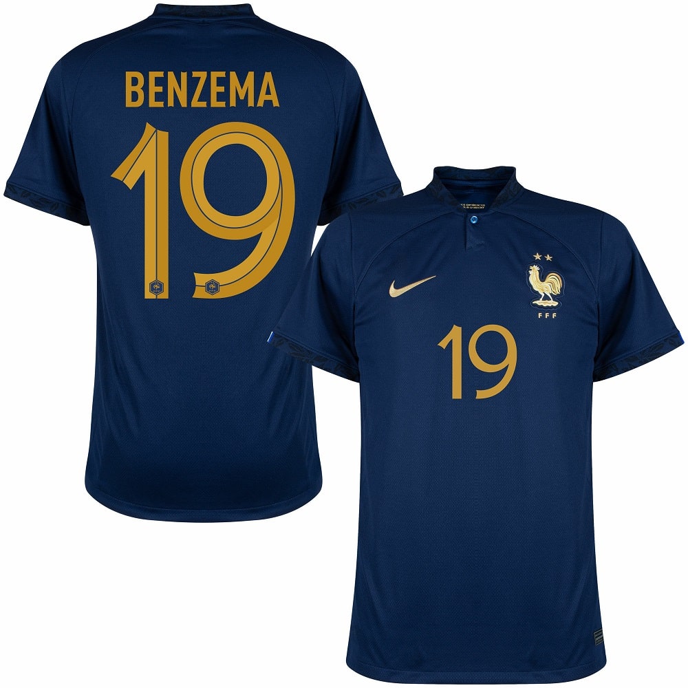 MAILLOT EQUIPE DE FRANCE DOMICILE COUPE DU MONDE 2022 BENZEMA