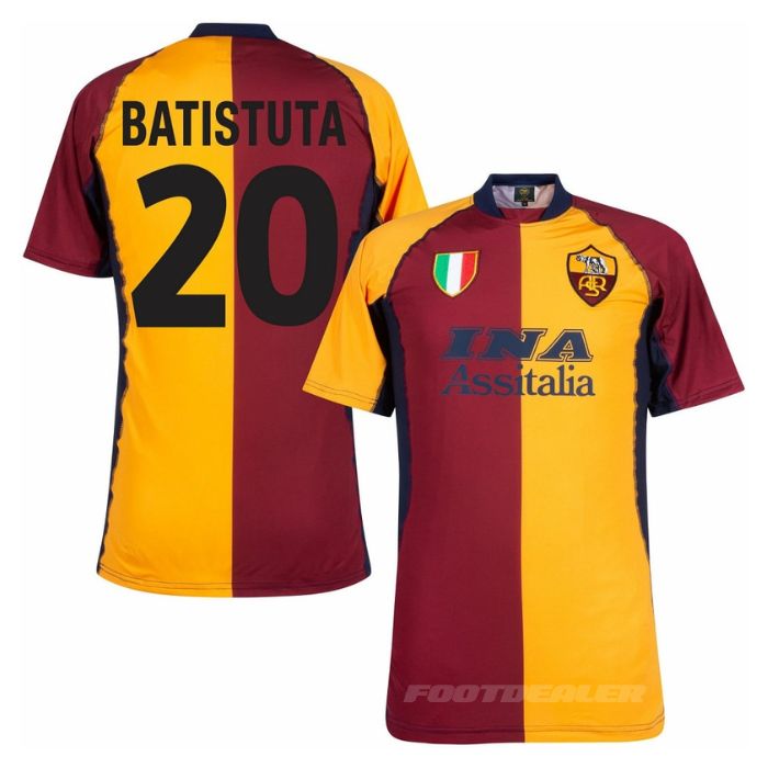 Maillot Copa AS Roma Domicile 2001 2002 Batistuta