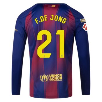 Alternative view of Maillot Barca Domicile 2025 2026 De Jong Manches Longues La Liga
