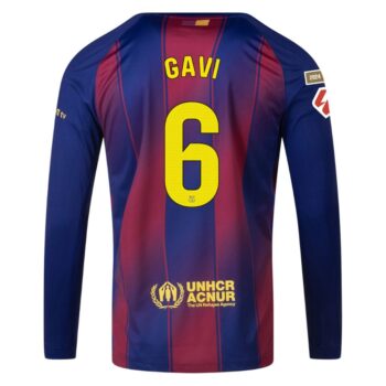 Alternative view of Maillot Barca Domicile 2025 2026 Gavi Manches Longues La Liga