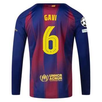 Alternative view of Maillot Barca Domicile 2025 2026 Gavi Manches Longues UCL