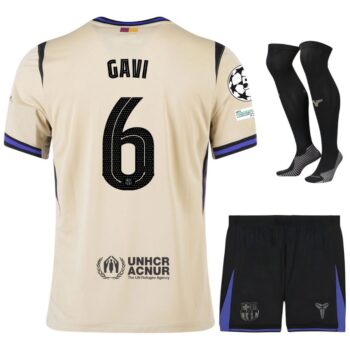 Maillot Kit Enfant Barca Exterieur 2025 2026 Gavi UCL