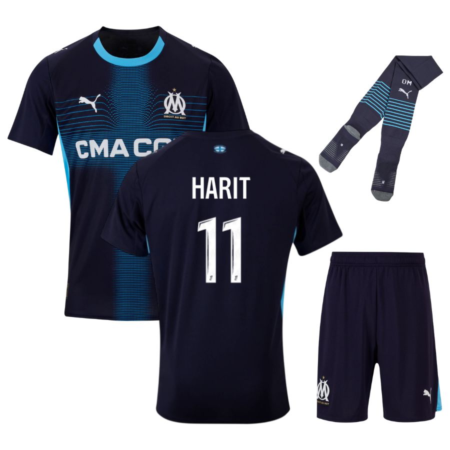 Maillot Kit Enfant OM Exterieur 2025 2026 Harit