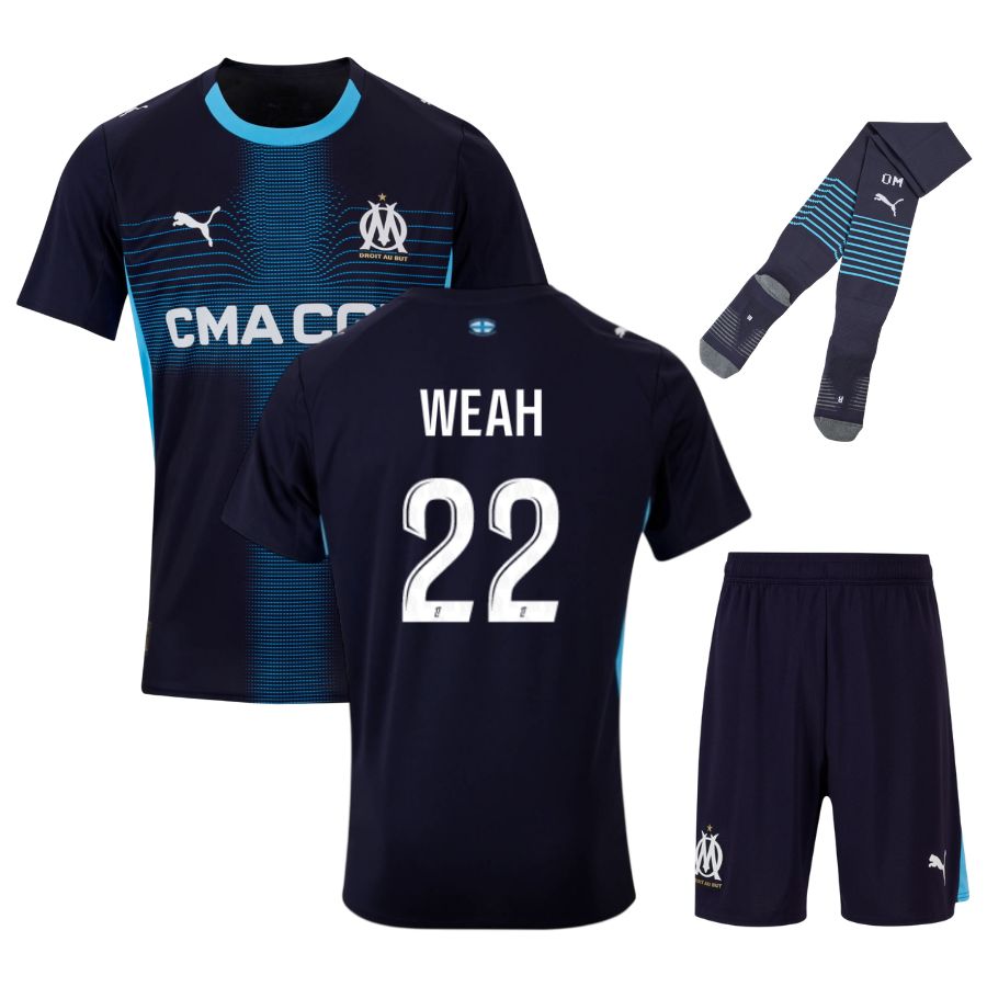 Maillot Kit Enfant OM Exterieur 2025 2026 Weah