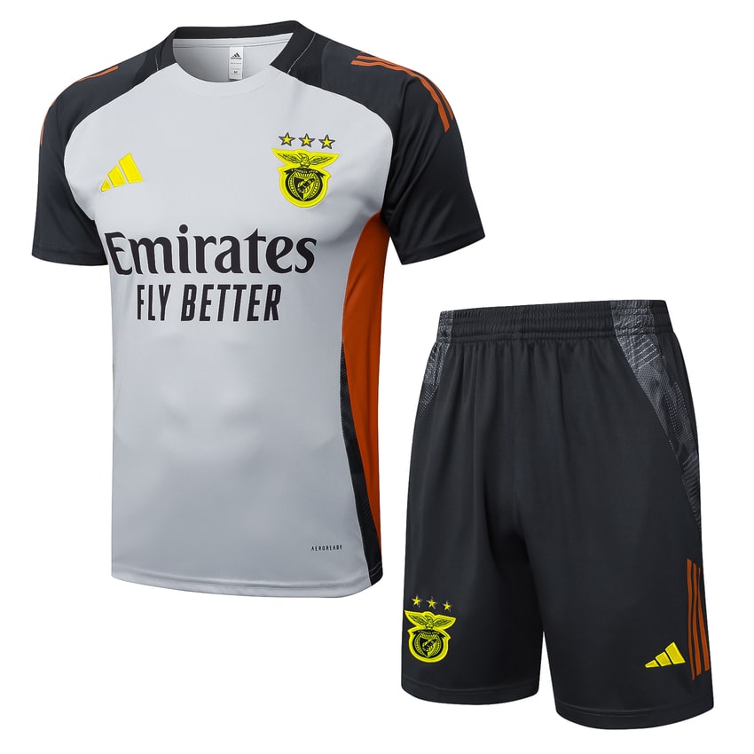 Ensemble Maillot Short Benfica 2024 2025 Blanc Orange