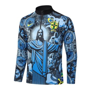 Alternative view of Survetement Bresil Training 2024 2025 Bleu Motif