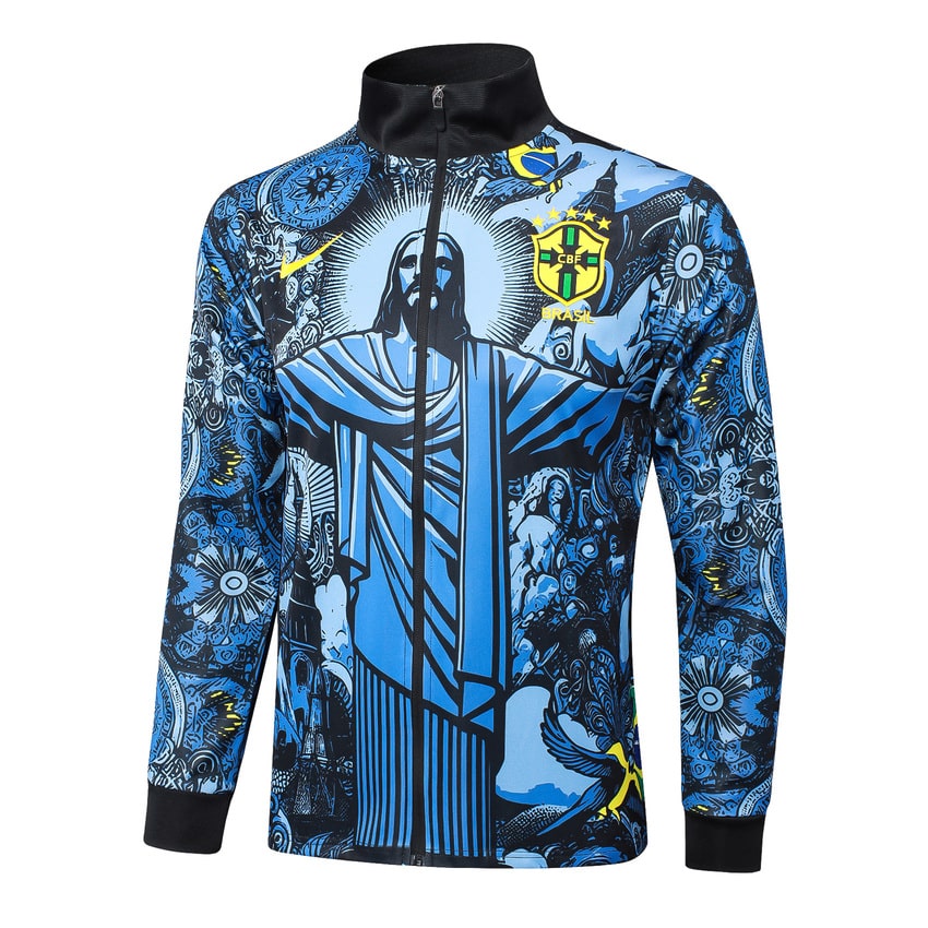 Survetement Bresil Veste 2024 2025 Bleu Motif – Image 2