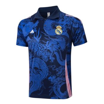 Alternative view of Survetement Real Madrid Polo 2024 2025 Bleu Motif