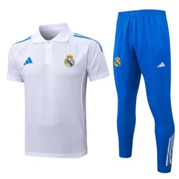 Survetement Real Madrid Polo 2025 2026 Blanc Bleu