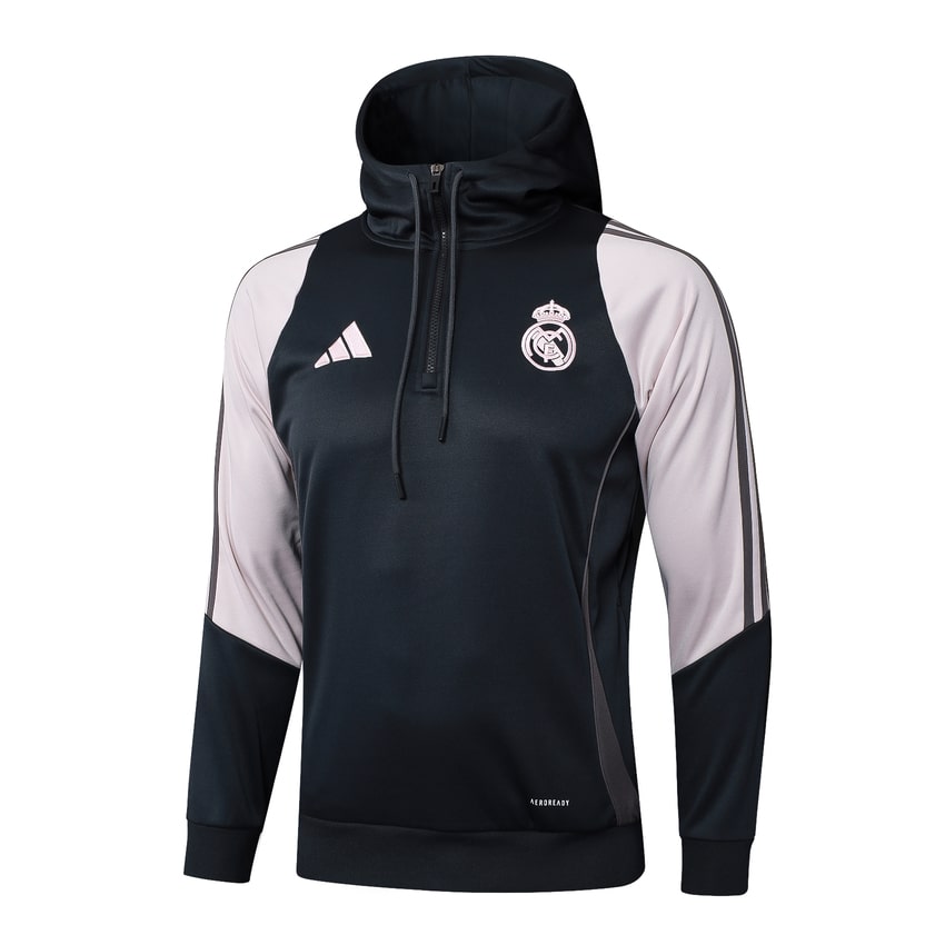 Survetement Real Madrid Sweat 2024 2025 Noir Blanc – Image 2