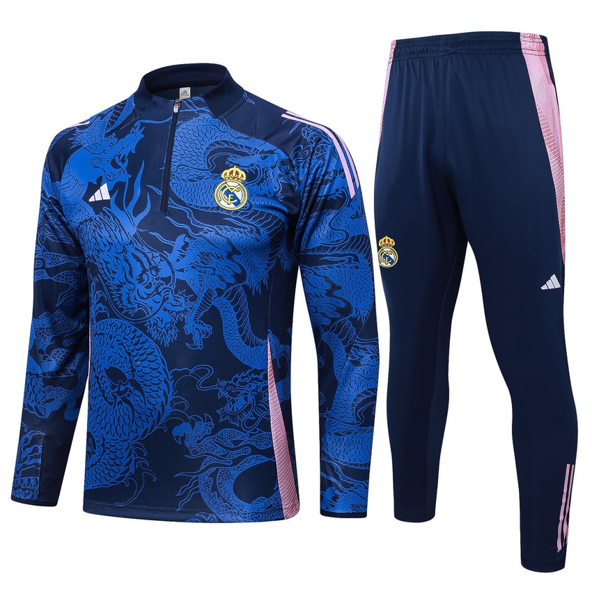 Survetement Real Madrid Training 2024 2025 Bleu Motif