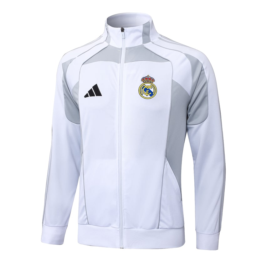 Survetement Real Madrid Veste 2025 2026 Blanc Gris – Image 2